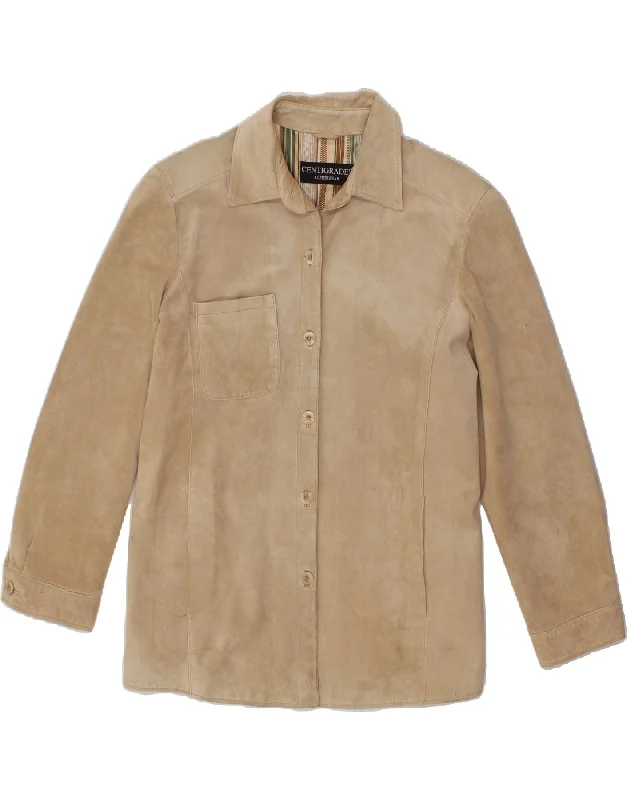Women's Clothing CENTIGRADE Womens Suede Jacket EU 52 3XL Beige