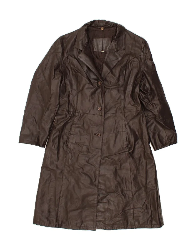 Women's Cozy Outfit For Lounging VINTAGE Womens Leather Coat IT 46 Large Brown Leather Women's Cozy Outfit For Lounging VINTAGE Womens Leather Coat IT 46 Large Brown Leather