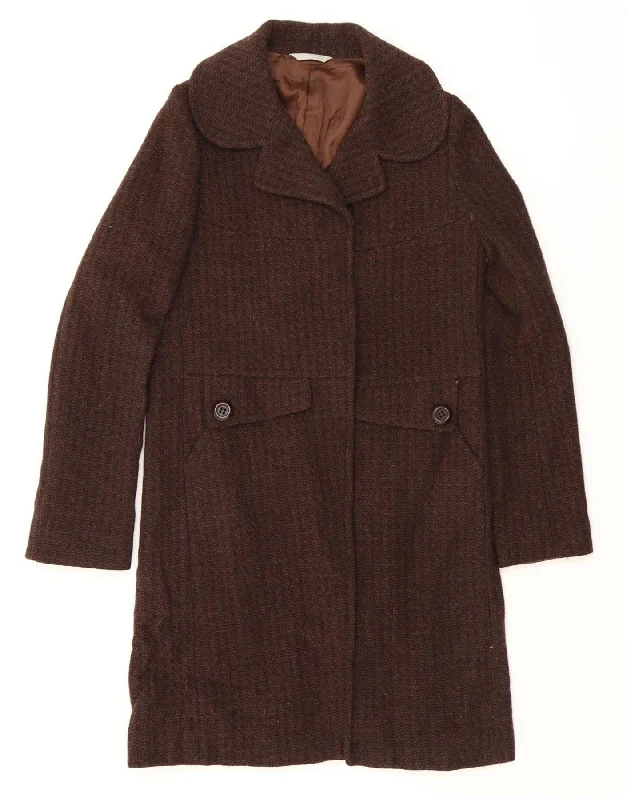 Women's Formal Wear STEFANEL Womens Overcoat UK 12 Medium Brown Wool