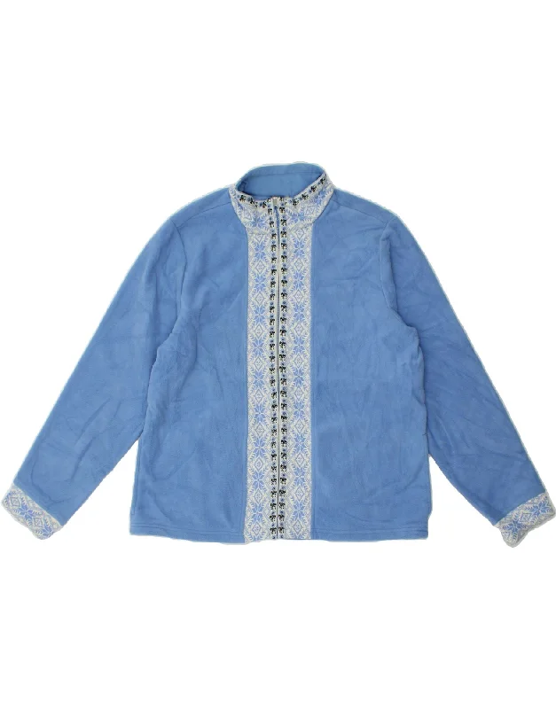 Women's Layered Outfit L.L.BEAN Womens Fleece Jacket UK 18 XL Blue Fair Isle Polyester