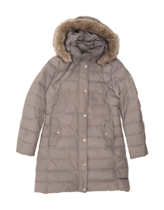 Women's Outerwear Attire TOMMY HILFIGER Womens Hooded Padded Coat UK 14 Medium Grey Polyester Women's Outerwear Attire TOMMY HILFIGER Womens Hooded Padded Coat UK 14 Medium Grey Polyester