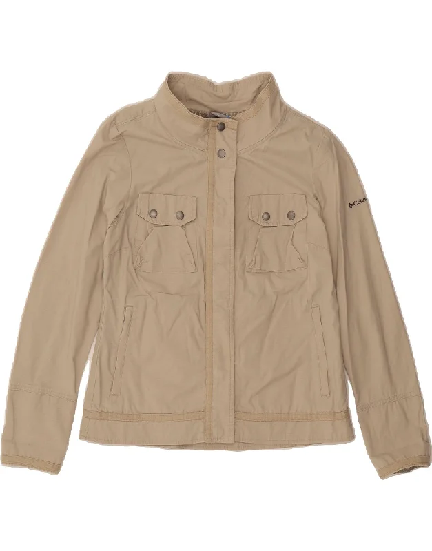 Casual Clothing for Women COLUMBIA Womens Bomber Jacket UK 14 Medium Beige Cotton