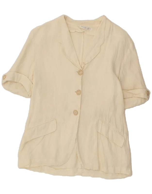 Women's Trendy Apparel ANTONIO D'ERRICO Womens Short Sleeve Blazer Jacket IT 40 Small Beige Women's Trendy Apparel ANTONIO D'ERRICO Womens Short Sleeve Blazer Jacket IT 40 Small Beige