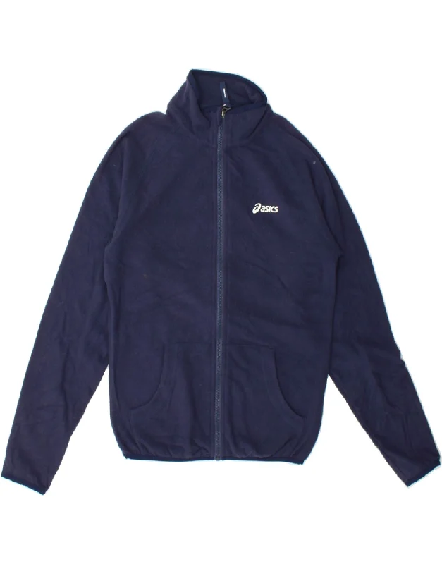 Women's Functional Outfit For Outdoor Activities ASICS Womens Fleece Jacket UK 6 XS Navy Blue Polyester Women's Functional Outfit For Outdoor Activities ASICS Womens Fleece Jacket UK 6 XS Navy Blue Polyester