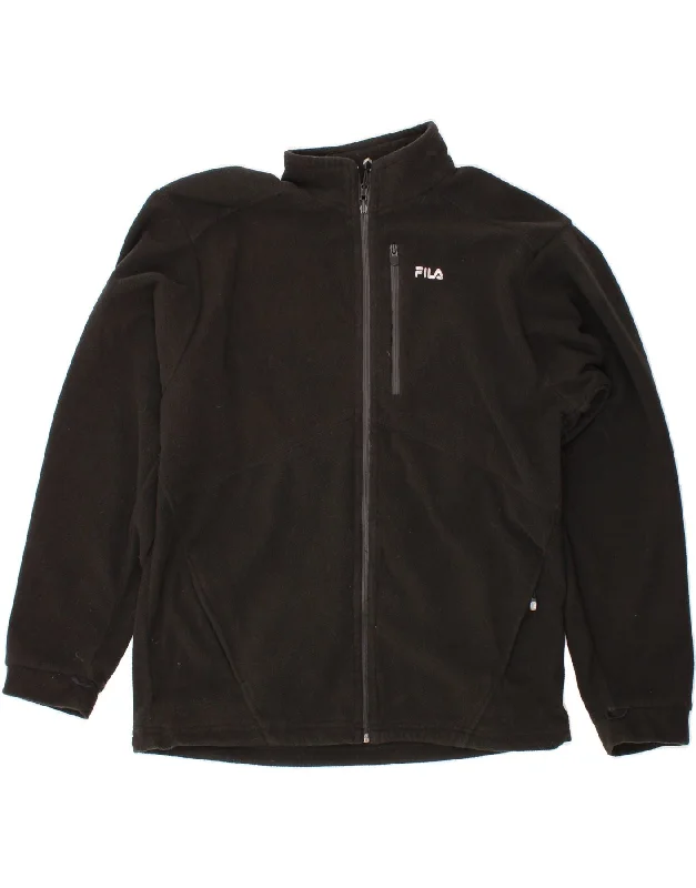 Women's Chic Apparel FILA Womens Fleece Jacket UK 20 2XL Black Polyester