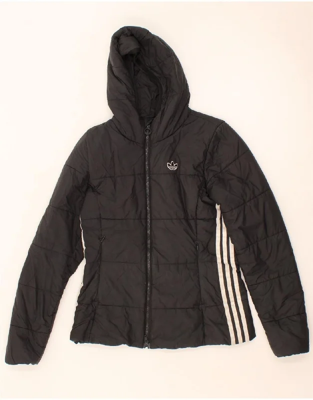 Timeless Women's Clothes ADIDAS Womens Hooded Padded Jacket UK 10 Small Black Polyester Timeless Women's Clothes ADIDAS Womens Hooded Padded Jacket UK 10 Small Black Polyester