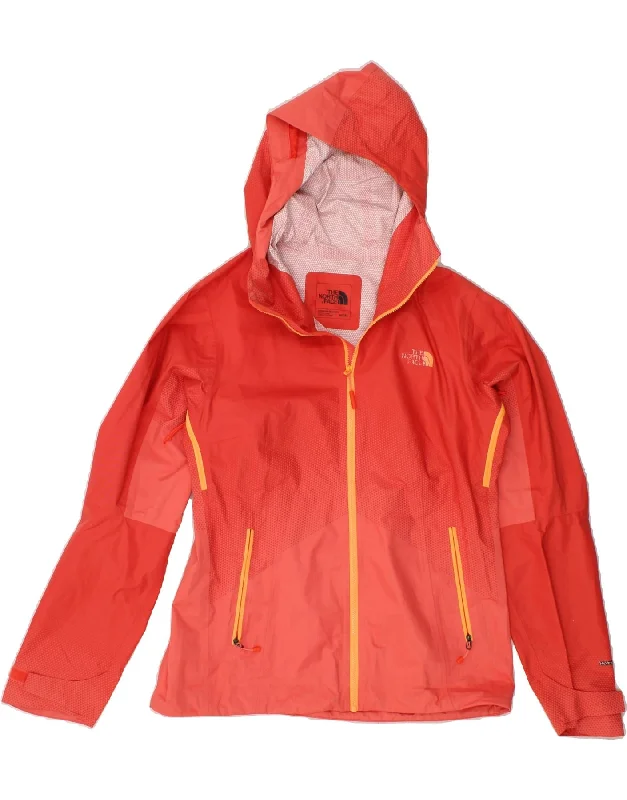 Women's Clothes For Work THE NORTH FACE Womens Hooded Rain Jacket UK 14 Medium Red