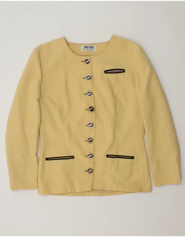 Online Clothing Boutiques VINTAGE Womens Blazer Jacket UK 16 Large Yellow Polyester