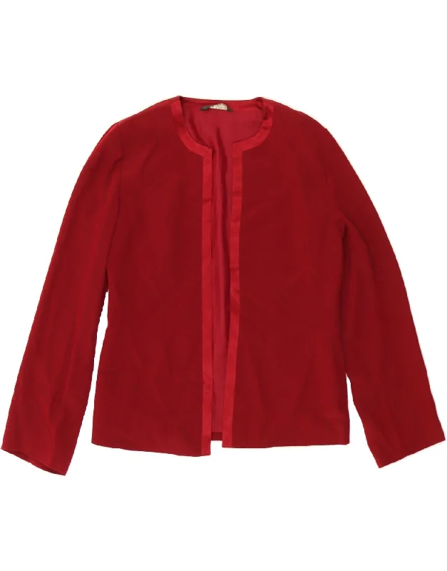 Exclusive Discount LAURA ASHLEY Womens Open Blazer Jacket UK 10 Small Red Acetate