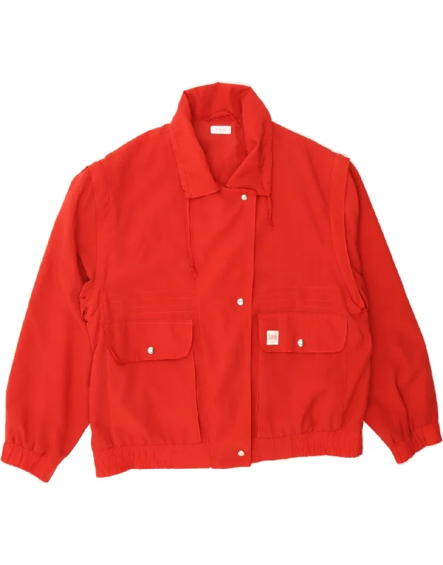 Discount Price VINTAGE Womens Bomber Jacket UK 16 Large Red Polyester