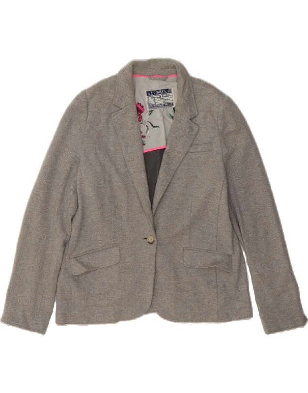 Women's Clothes And Apparel JOULES Womens 1 Button Blazer Jacket UK 18 XL Grey Herringbone Cotton
