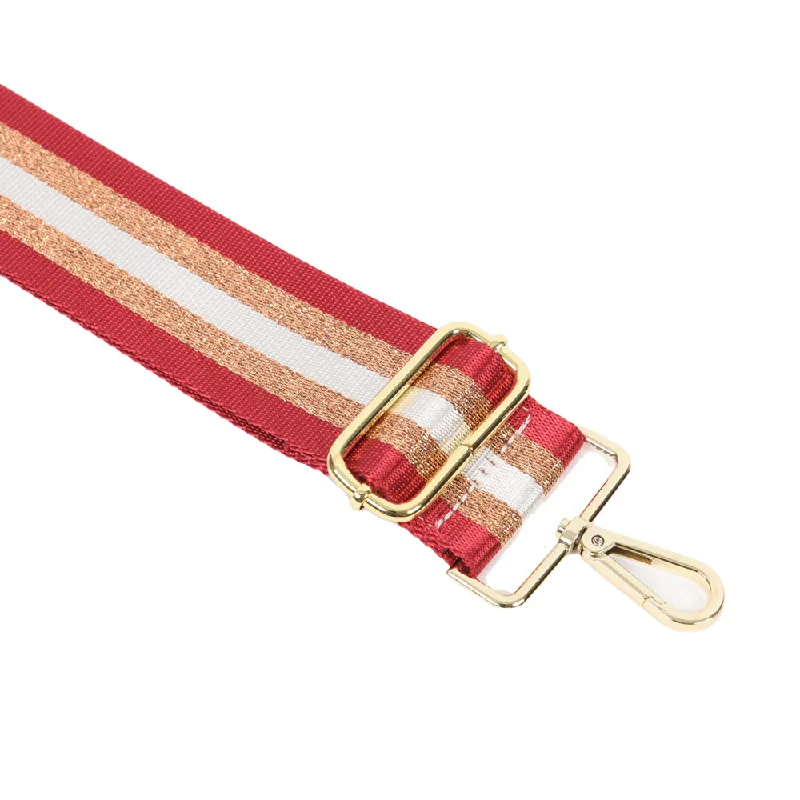 Women's Attire Bag Strap - Red & Copper Glitz Stripe
