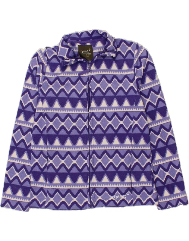 Winter Wardrobe Clearance GELERT Womens Fleece Jacket UK 14 Medium Purple Chevron Polyester