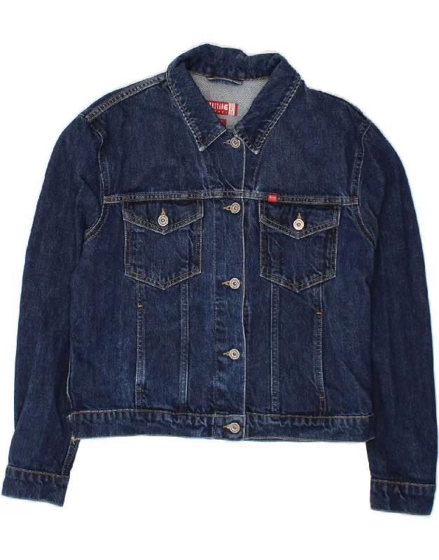 Stylish Outerwear Clothes For Women MUSTANG Womens Denim Jacket UK 18 XL Navy Blue Cotton
