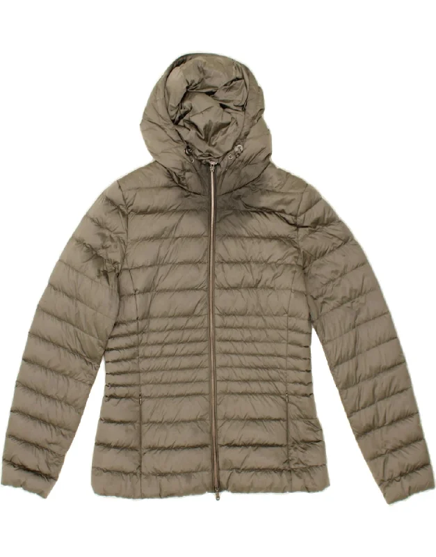 Chic Clothing For Women GEOX Womens Hooded Padded Jacket UK 10 Small Grey Polyester