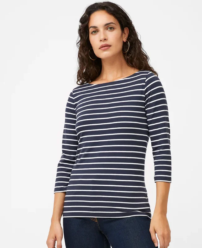 Sale On Clothing Core Cotton 3/4 Sleeve Tee - Classic Navy/White