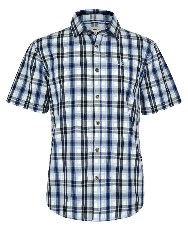 Women's Charming Outfit For Events Judd Short Sleeve Check Shirt - Blue Surf