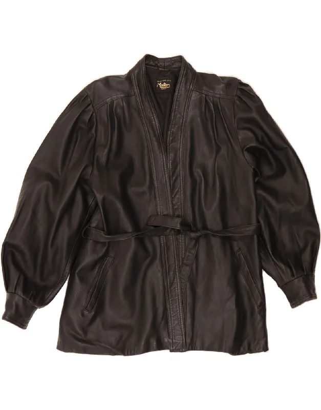 Easygoing Women's Style VINTAGE Womens Leather Jacket UK 14 Large Black