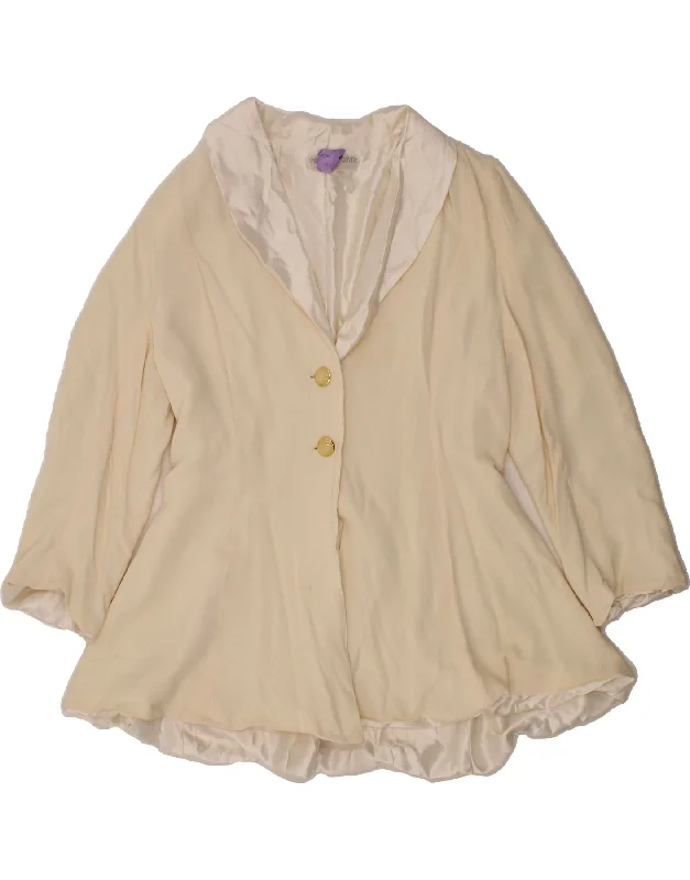 Women's Functional Apparel For Outdoor Activities ENRICO COVERI Womens 3/4 Sleeve Blazer Jacket UK 12 Medium Off White Women's Functional Apparel For Outdoor Activities ENRICO COVERI Womens 3/4 Sleeve Blazer Jacket UK 12 Medium Off White