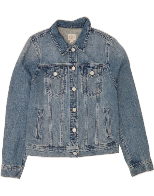 Casual Outfit For Women J. CREW Womens Graphic Denim Jacket UK 10 Small Blue Cotton