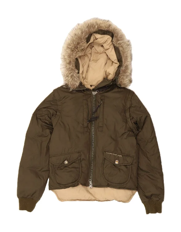 Classic Women's Apparel CALVIN KLEIN JEANS Womens Hooded Bomber Jacket UK 14 Medium Khaki Classic Women's Apparel CALVIN KLEIN JEANS Womens Hooded Bomber Jacket UK 14 Medium Khaki