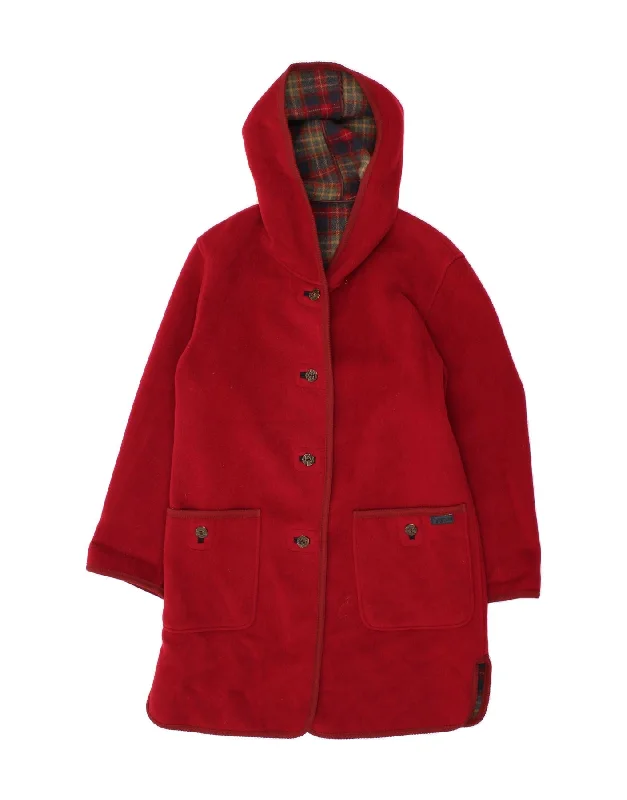 Women's Transitional Apparel DOLOMITEN Womens Hooded Overcoat IT 44 Medium Red Wool