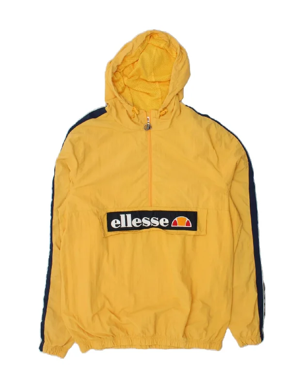 Women's Occasion Wear Apparel ELLESSE Womens Graphic Hooded Anorak Jacket UK 10 Small Yellow Colourblock