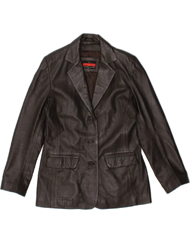 Women Wear Online VINTAGE Womens Leather Jacket UK 16 Large Black Leather