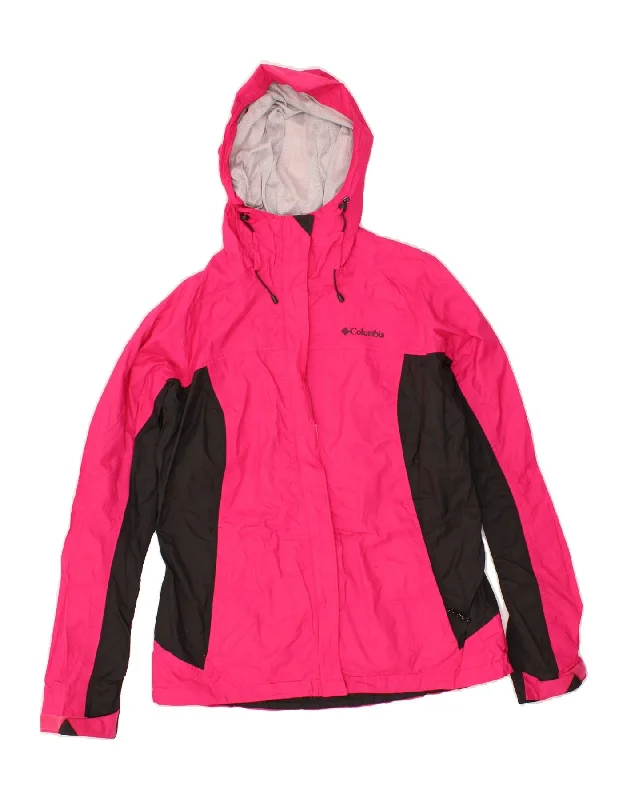 Casual Clothing for Women COLUMBIA Womens Hooded Rain Jacket UK 14 Medium Pink Colourblock Nylon Casual Clothing for Women COLUMBIA Womens Hooded Rain Jacket UK 14 Medium Pink Colourblock Nylon