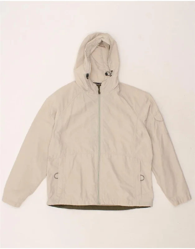 Women's Active Clothing COLUMBIA Womens Hooded Rain Jacket UK 16 Large Beige Cotton