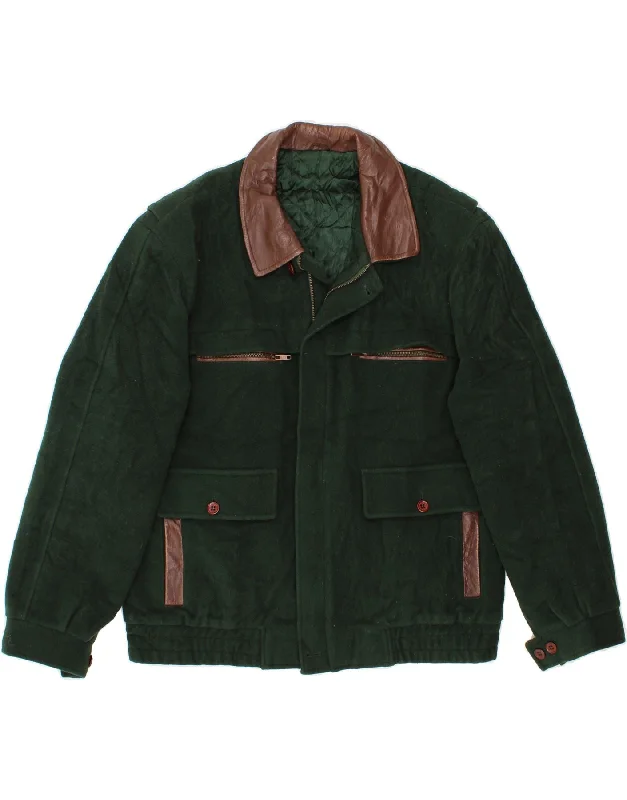 Comfortable Casual Women's Clothing VINTAGE Womens Windbreaker Jacket IT 50 XL Green Viscose Comfortable Casual Women's Clothing VINTAGE Womens Windbreaker Jacket IT 50 XL Green Viscose