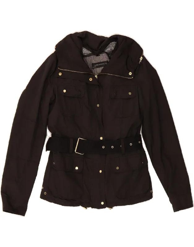 Vintage-Inspired Women's Apparel ZARA Womens Utility Jacket UK 10 Small Black Cotton Vintage-Inspired Women's Apparel ZARA Womens Utility Jacket UK 10 Small Black Cotton