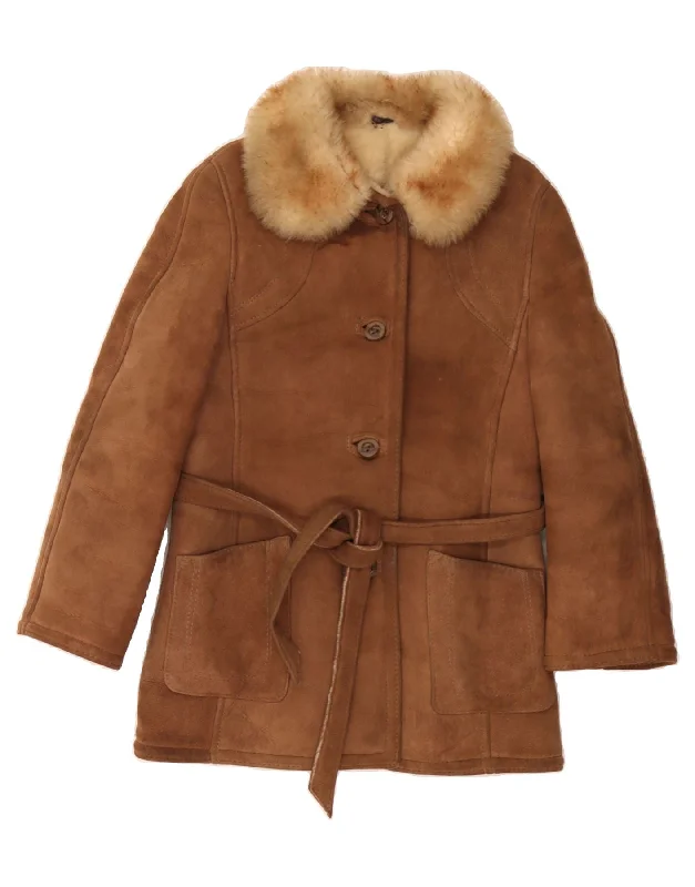 Trendy Boutiques Online VINTAGE Womens Shearling Jacket UK 12 Medium Brown Sheepskin Trendy Boutiques Online VINTAGE Womens Shearling Jacket UK 12 Medium Brown Sheepskin