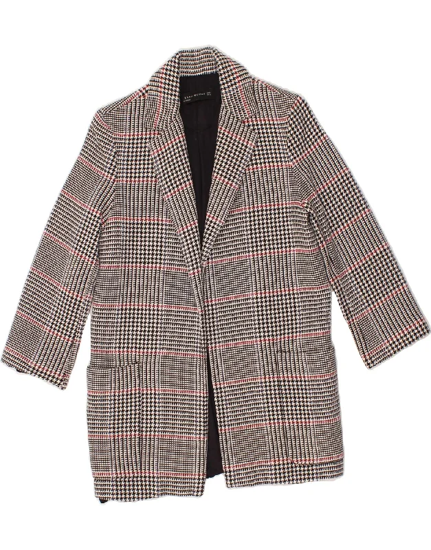 Casual Outfit For Women ZARA Womens Open Blazer Jacket UK 6 XS Grey Houndstooth