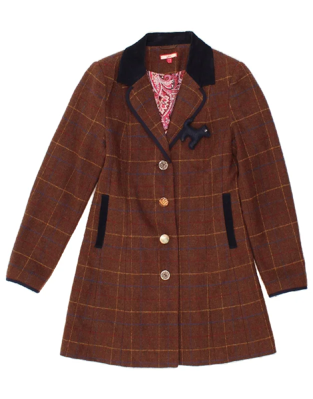 Casual Attire For Women JOE BROWNS Womens Overcoat UK 10 Small Brown Check Polyester Casual Attire For Women JOE BROWNS Womens Overcoat UK 10 Small Brown Check Polyester