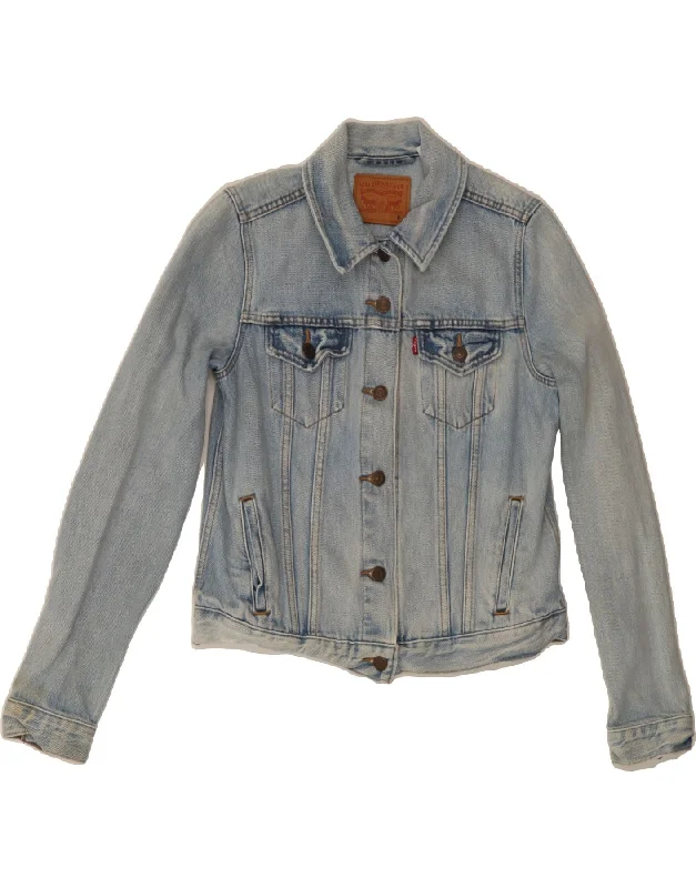 Holiday Discount LEVI'S Womens Denim Jacket UK 12 Medium Blue Cotton
