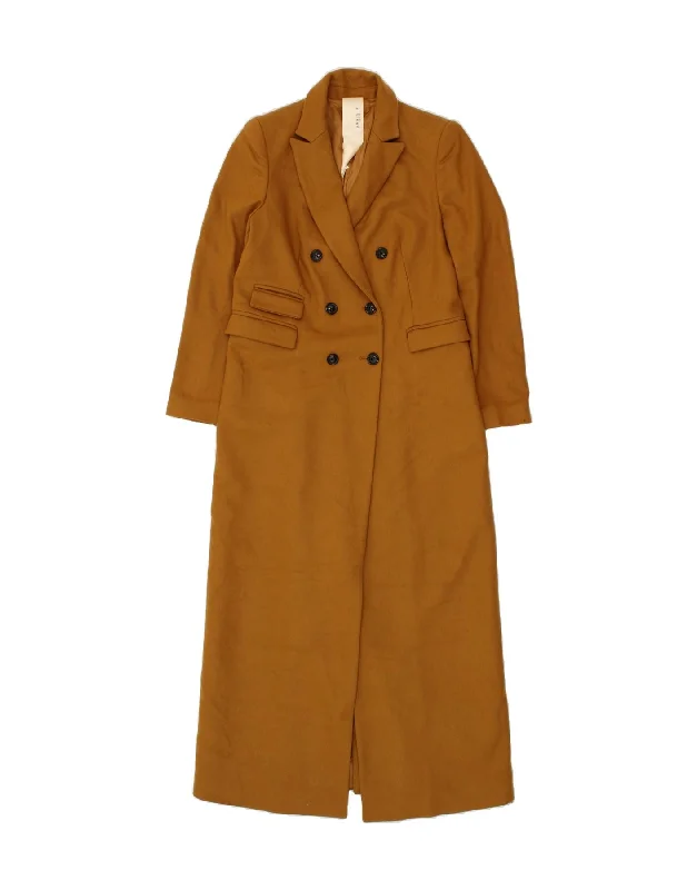 Chic Women's Clothing for Work and Travel VINTAGE Womens Overcoat IT 42 Medium Brown Wool