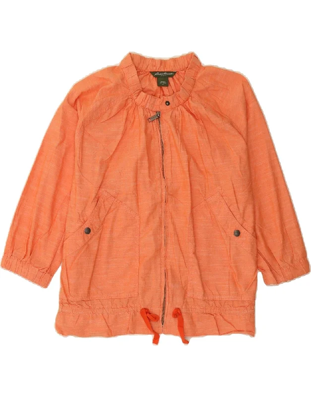 Online Boutique Stores EDDIE BAUER Womens 3 Button Bomber Jacket UK 14 Medium Orange Cotton