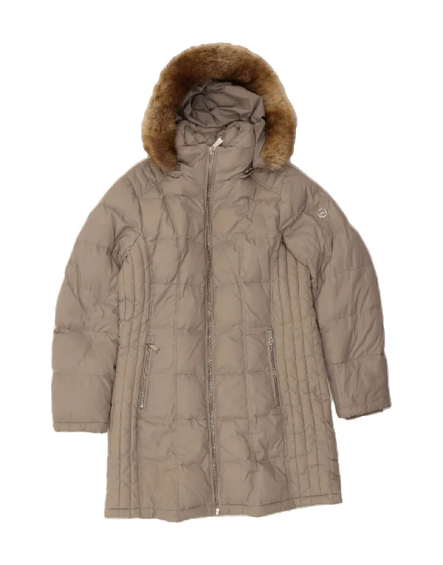 Women's Formal Clothes MICHAEL KORS Womens Hooded Padded Coat UK 16 Large Grey Nylon Women's Formal Clothes MICHAEL KORS Womens Hooded Padded Coat UK 16 Large Grey Nylon