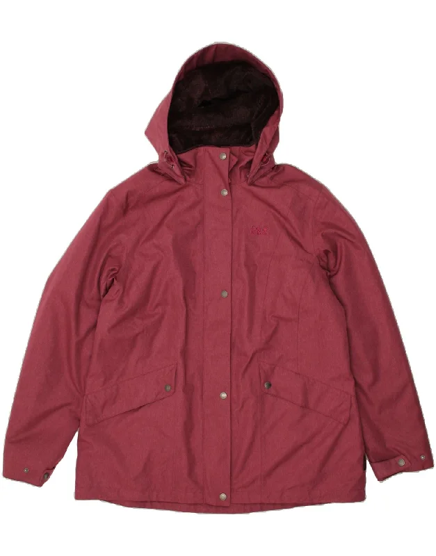 Women's Clothing Apparel JACK WOLFSKIN Womens Hooded Windbreaker Jacket UK 20 2XL Pink Polyester