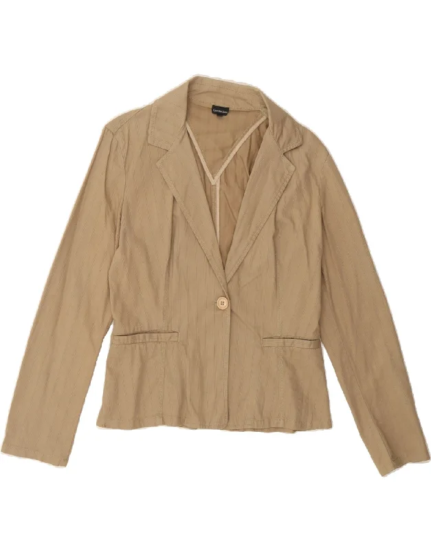 Online Boutiques Clothing CALVIN KLEIN JEANS Womens 1 Button Blazer Jacket UK 12 Medium Beige Cotton Online Boutiques Clothing CALVIN KLEIN JEANS Womens 1 Button Blazer Jacket UK 12 Medium Beige Cotton
