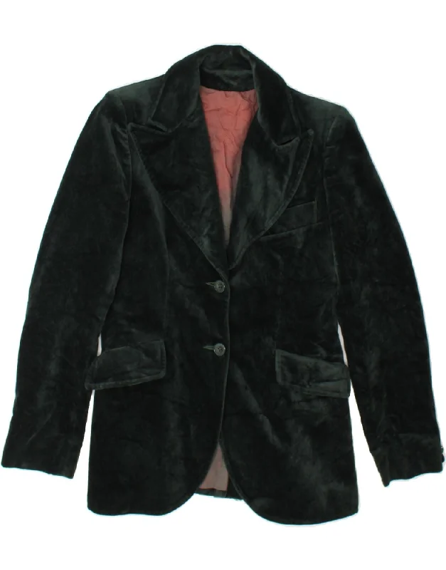Charming Women's Holiday Apparel VINTAGE Womens Dublin Velvet 2 Button Blazer Jacket UK 8 Small Green Charming Women's Holiday Apparel VINTAGE Womens Dublin Velvet 2 Button Blazer Jacket UK 8 Small Green