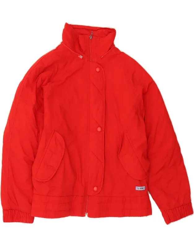 Women's Relaxed Clothes VINTAGE Womens Padded Jacket UK 12 Medium Red Cotton