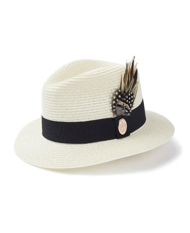 Sophisticated Style Aldeburgh Fedora - Cream/Black