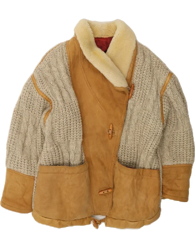 Women's Fashion Clothes CONBIPEL Womens Sherpa Jacket UK 16 Large Brown Shearling