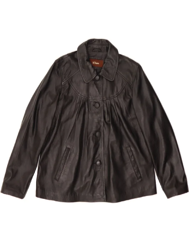 Women's Holiday Attire HELIUM Womens Leather Jacket UK 14 Large Black Leather
