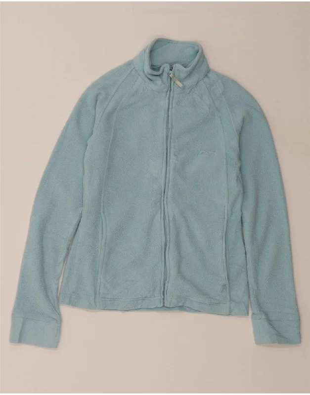 Women's Vacation Outfit REEBOK Womens Graphic Fleece Jacket UK 10 Small Blue