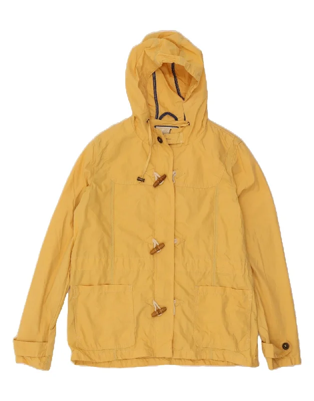 Earthy Tones FAT FACE Womens Hooded Bomber Jacket UK 14 Large Yellow Cotton