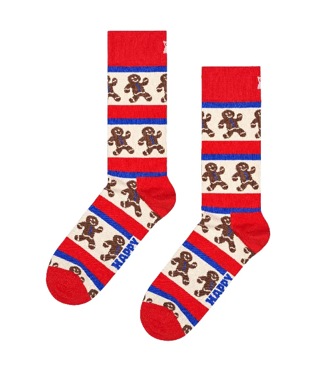 Women's Wedding Apparel Gingerbread Stripe Socks - Red