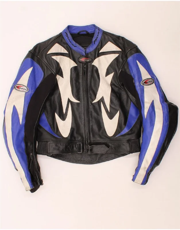 Luxury Women's Clothing VINTAGE Womens Moto Racer Jacket UK 44 Large Black Colourblock Leather Luxury Women's Clothing VINTAGE Womens Moto Racer Jacket UK 44 Large Black Colourblock Leather